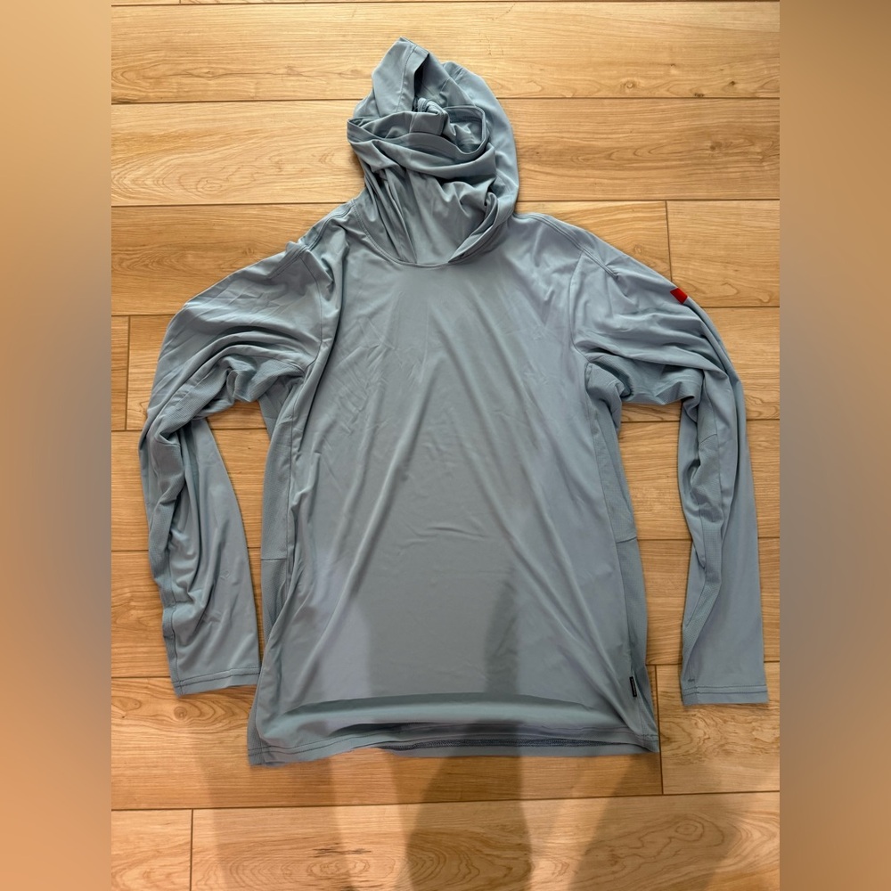 Sun Pro Long Sleeve Hooded Gaiter UPF Shirt - Blue